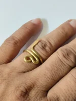 Handmade Brass Finger Ring – Spiral Coil Design - Image 5