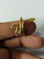 Handmade Brass Finger Ring – Spiral Coil Design - Image 6