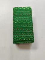 blue Kantha Cotton Zip Wallet – Double Zipper Compartmentsy