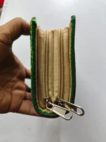 blue Kantha Cotton Zip Wallet – Double Zipper Compartmentsy - Image 5