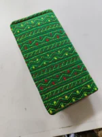 blue Kantha Cotton Zip Wallet – Double Zipper Compartmentsy - Image 4