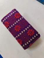 Purple Kantha Stitch Zip Wallet – Double Zipper Compartments - Image 3