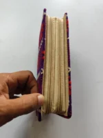 Purple Kantha Stitch Zip Wallet – Double Zipper Compartments - Image 4