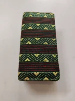 Sea Green Kantha Cotton Zip Wallet – Double Zipper Compartments