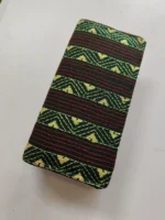 Sea Green Kantha Cotton Zip Wallet – Double Zipper Compartments - Image 2