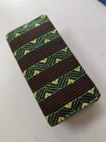Sea Green Kantha Cotton Zip Wallet – Double Zipper Compartments - Image 3