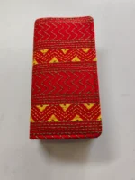 Kantha Cotton Zip Wallet – Double Zipper Compartments Red