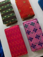 (4 Set) Kantha Cotton Zip Wallet – Double Zipper Compartmentsy - Image 2