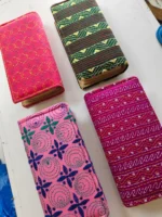 Kantha Cotton Zip Wallet – Double Zipper Compartmentsy (4 Set) - Image 3