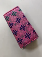 Kantha stitch purse double zipper bottle green  for Girls Pink - Image 3