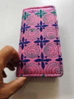 Kantha stitch purse double zipper bottle green  for Girls Pink - Image 5