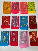 Wholesale Blouse Material kantha Stitch Red (12 Piece Design Set) - Image 4