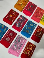 Wholesale Blouse Material kantha Stitch Red (12 Piece Design Set) - Image 2