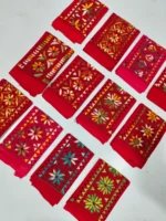 Wholesale Blouse Material kantha work Red  (12 Piece Design Set) - Image 2