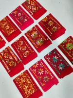 Wholesale Blouse Material kantha work Red  (12 Piece Design Set) - Image 3