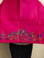 Cotton Premium Kantha Stitch Blouse Material Magenta - Image 2