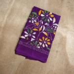 Purple Cotton Kantha Stitch Blouse Pieces - Image 2