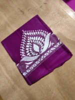 Kantha Stitch Blouse Piece –  Handcrafted Purple Floral Design - Image 3
