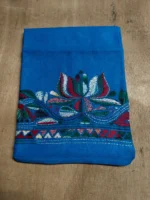 Cotton Kantha Stitch Blouse Material – Floral Design Blue