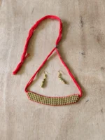Handmade Dokra Spiral Pendant Necklace Set - Including Earrings