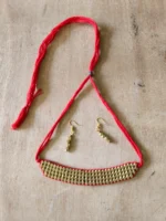 Handmade Dokra Spiral Pendant Necklace Set - Including Earrings - Image 4