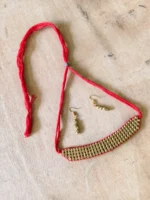 Handmade Dokra Spiral Pendant Necklace Set - Including Earrings - Image 3