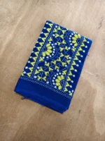 Kantha Stitch Blouse Material Blue - Image 2