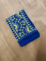 Kantha Stitch Blouse Material Blue - Image 3