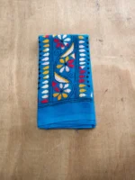 Handicraft Kantha Stitch Cotton Blouse Piece Material (Dark sky blue) - Image 4