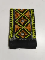 Gujarati Cotton Kantha Stitch Blouse Material black - Image 4