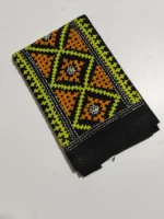 Gujarati Cotton Kantha Stitch Blouse Material black - Image 3