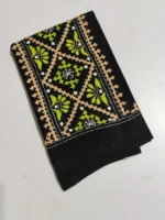 Cotton Gujarati Kantha Stitch Blouse Material black - Image 3