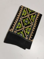 Cotton Gujarati Kantha Stitch Blouse Material black - Image 2