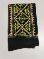Cotton Gujarati Kantha Stitch Blouse Material black - Image 4
