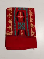 Cotton Gujarati Kantha Stitch Blouse Material Red - Image 4