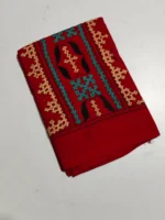 Cotton Gujarati Kantha Stitch Blouse Material Red - Image 3