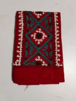 Gujarati Cotton Kantha Stitch Blouse Material Red - Image 4