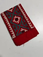 Gujarati Cotton Kantha Stitch Blouse Material Red - Image 3