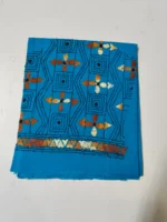 Cotton Kantha Stitch Blouse Material Sky Blue - Image 4