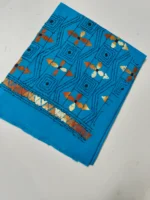 Cotton Kantha Stitch Blouse Material Sky Blue - Image 3