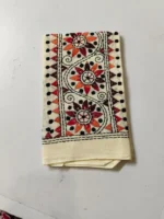 White Kantha Stitch Blouse Material - Image 4