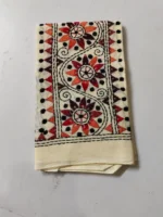 White Kantha Stitch Blouse Material