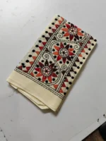White Kantha Stitch Blouse Material - Image 3