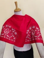 Silk Kantha Stitch Blouse Piece (Color - Red ) - Image 5