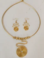 Handcrafted Dokra Brass Jewellery Set – Spiral Motif Design