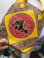 Handcrafted Leather Bag – Traditional Elephant Design - Image 3