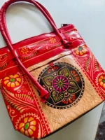 Handcrafted Leather Bag – Traditional Floral Motif - Image 3