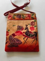 Handcrafted Leather Shoulder Sling Bag – Woman & Deer Design - Image 2