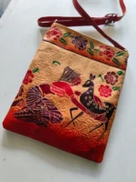 Handcrafted Leather Shoulder Sling Bag – Woman & Deer Design - Image 3