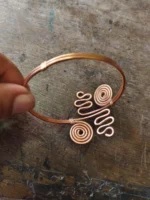 Copper Hand Bracelet - Triangular Design For Women and Girls - Image 2